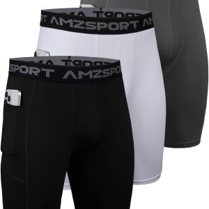 Men's Running With Pockets 3-Pack Compression Shorts