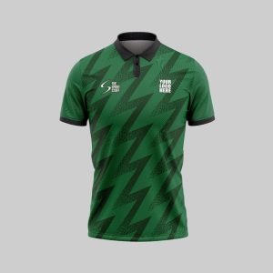 Green Zig Zag Custom Cricket Team Jersey Design