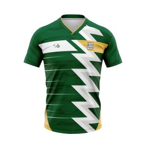 Green Lightning Custom Football Team Jersey Design