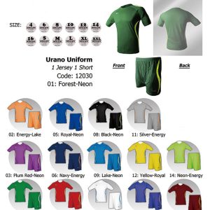 Urano Uniform Set Football Teamwear Set
