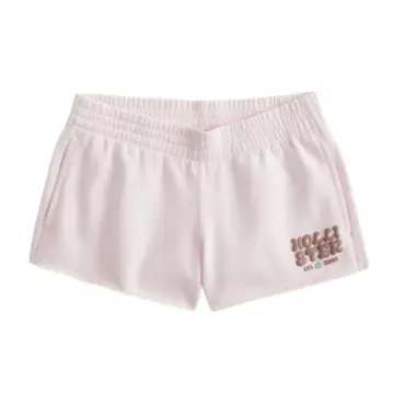 Light Pink High-Rise Smocked Waist Relaxed Straight-Leg Shorts