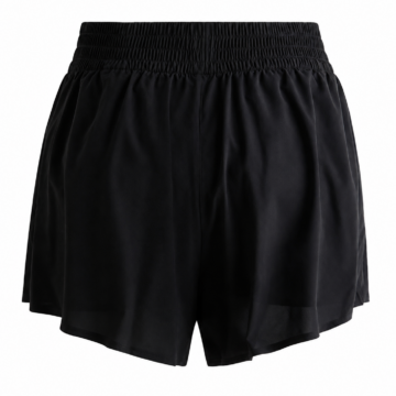 Black Smocked Waist Flowy Shorts with Side Slits