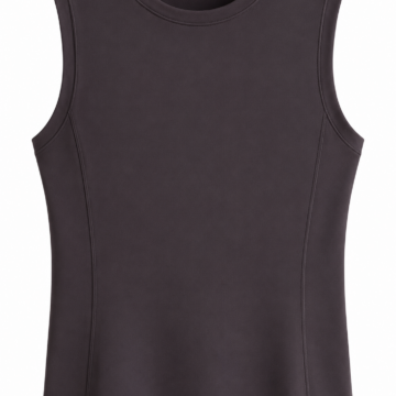Dark Brown Sleeveless Slim Fit Top