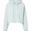 Light Mint Green Cropped Zip-Up Hoodie