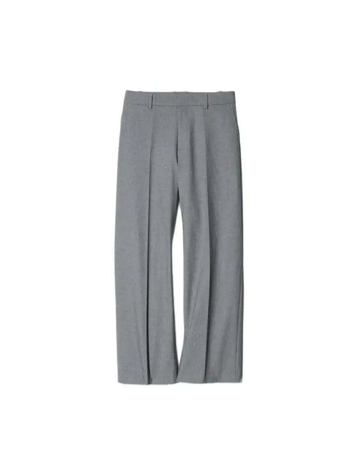 Grey Wide Leg Straight Trousers