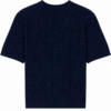 Dark Navy Cable Knit Short Sleeve Top