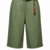 Olive Green High-Waisted Wide-Leg Culotte Pants
