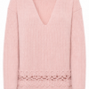 Light Pink Ribbed V-Neck Sweater